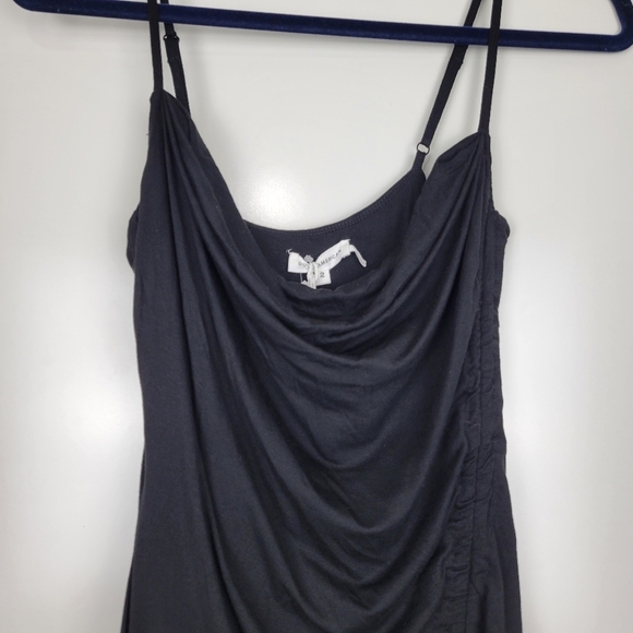 NWT Good American Ruched Adjustable Slit Maxi Dress Size Medium (2) in Black - Picture 7 of 14